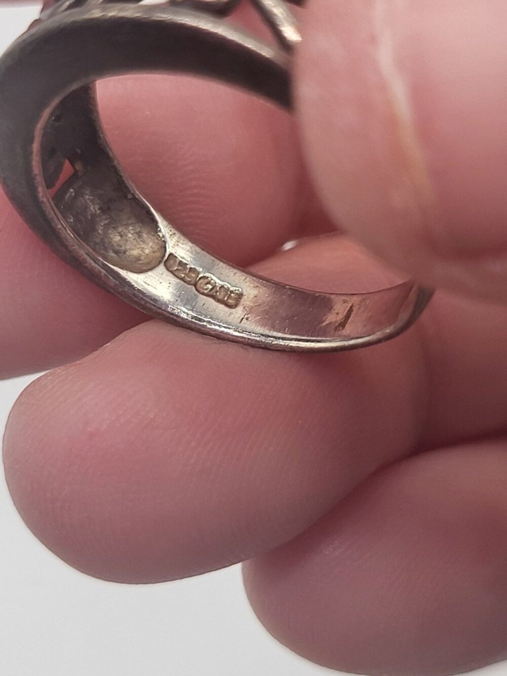 925 Sterling Silver Vintage Floral Heart Scroll Filigree CSE Band Ring Size 7.5 - Picture 6 of 10